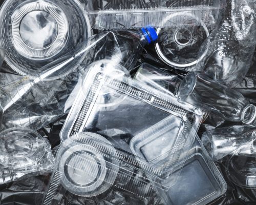 Plastic containers cleaned before recycling