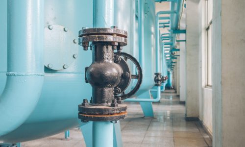 steel pipelines and cables in a plant,Industrial zone.